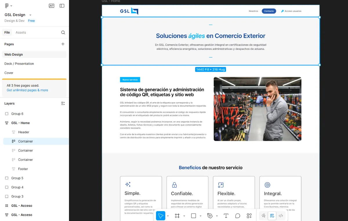 GSL public home page design