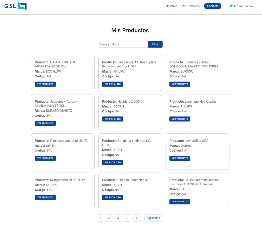 Product search with filters