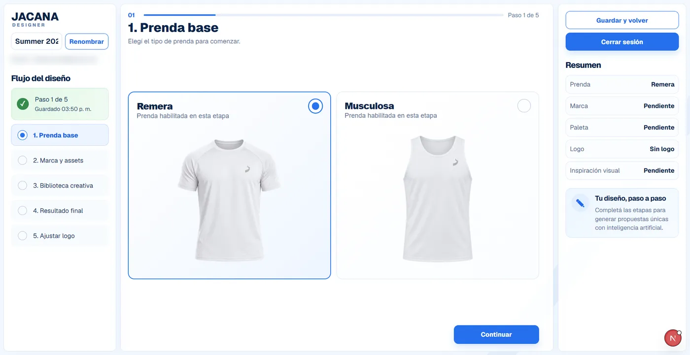 Step 1: choosing a t-shirt or tank top