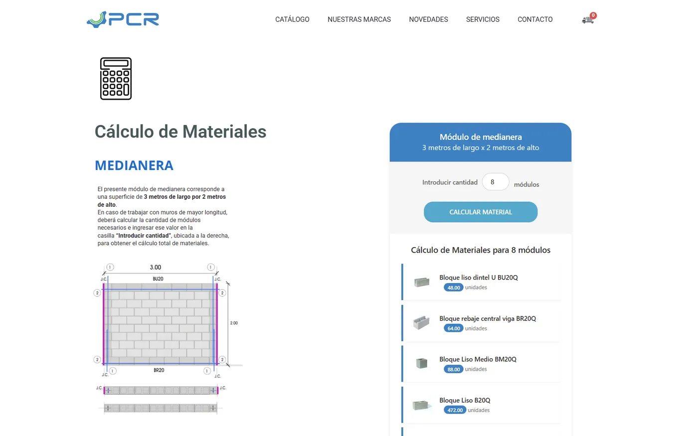 Cemento PCR materials calculator